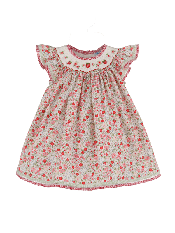 Cherries Smocked Babydoll Dress