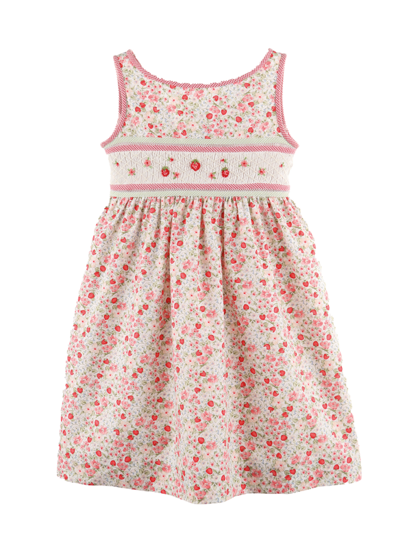 Cherries Smocked Dress Dresses Luli & Me Cherries Print 4Y