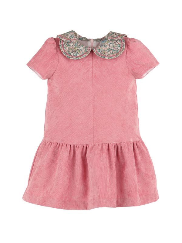 Corduroy Printed Petal Collar Dress Dresses Luli & Me Rose 2Y