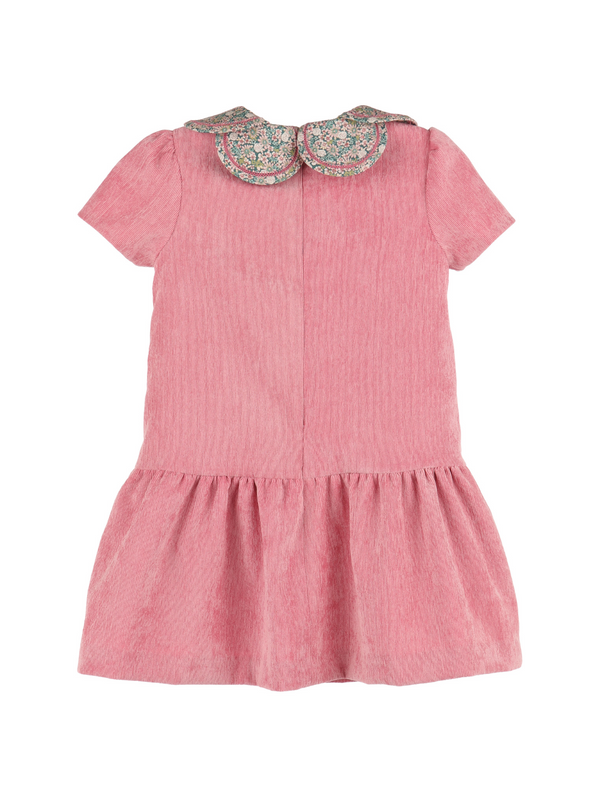 Corduroy Printed Petal Collar Dress Dresses Luli & Me