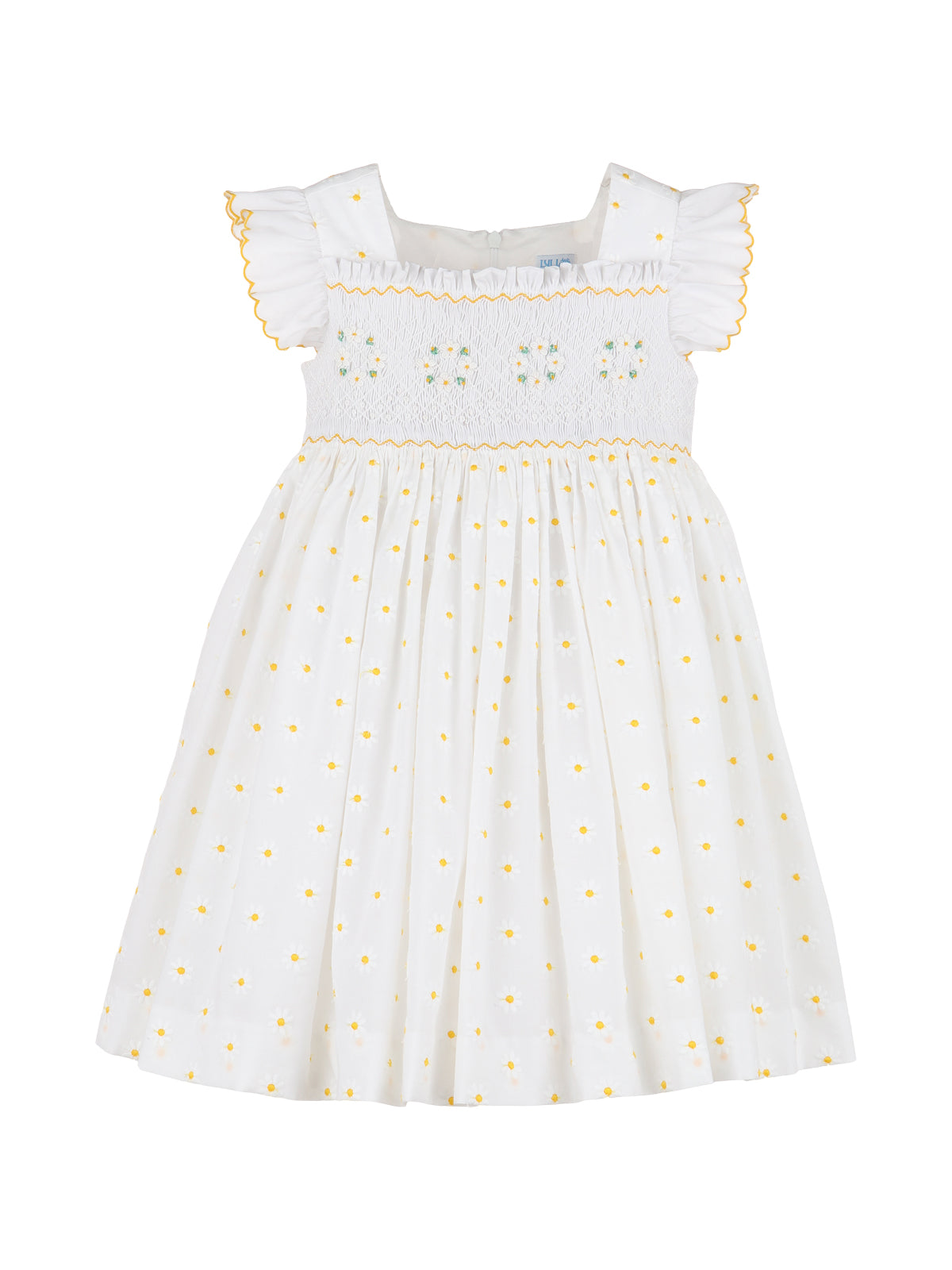 Daisies Smock Dress Dresses Luli & Me White 2Y