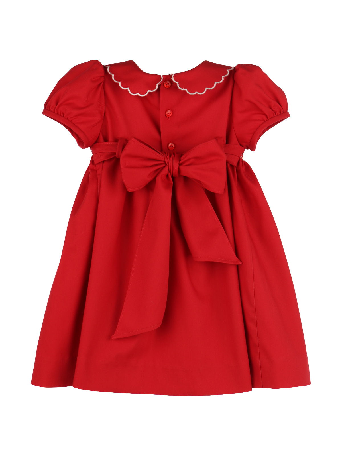 Embroidered Smocked Holiday Dress Red / 18M