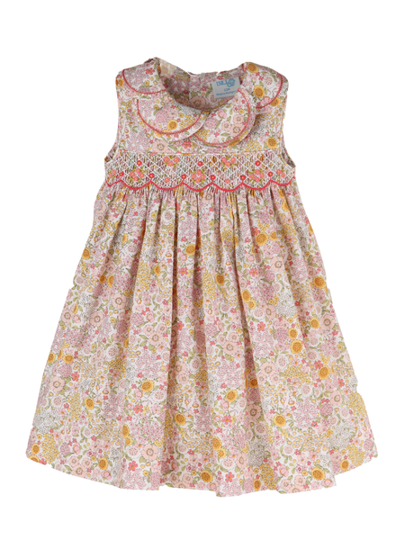 smocked dress baby Floral Bouquet Smocked Babydoll Dress Pink Floral Bouquet / 12M