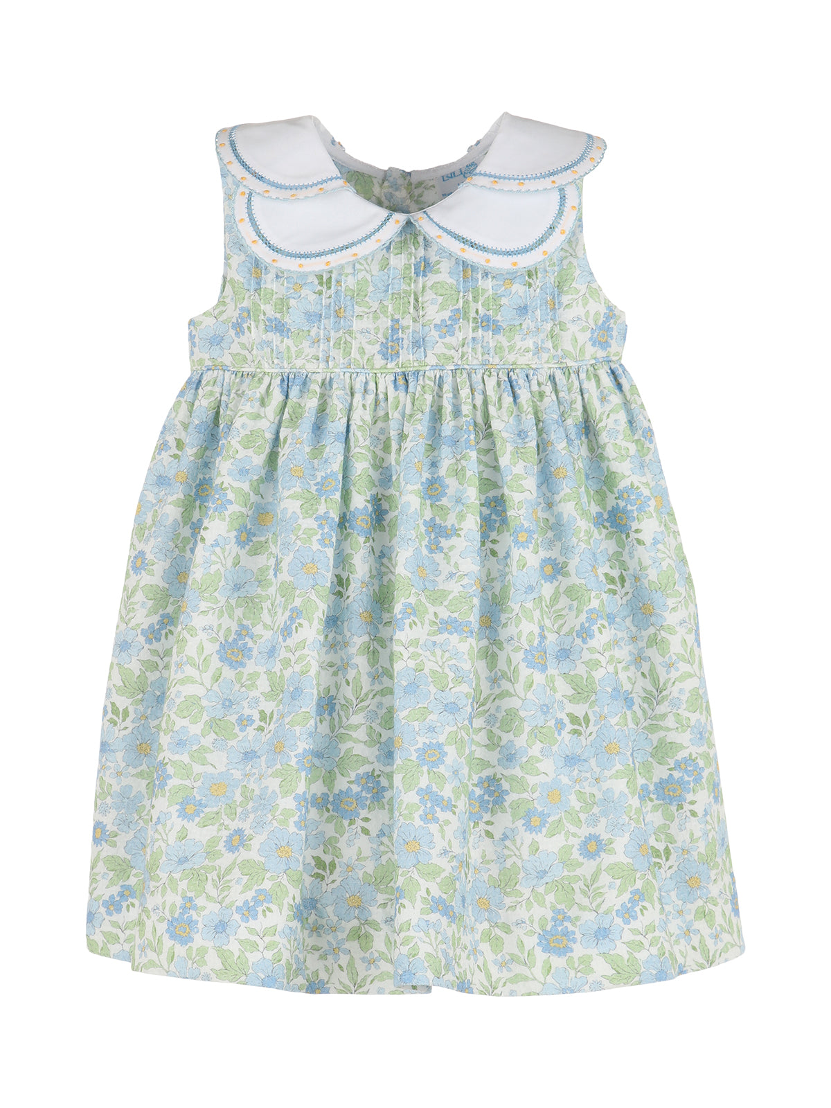 Ocean Blue Petal Dress Dresses Luli & Me Ocean Blue Floral 6M