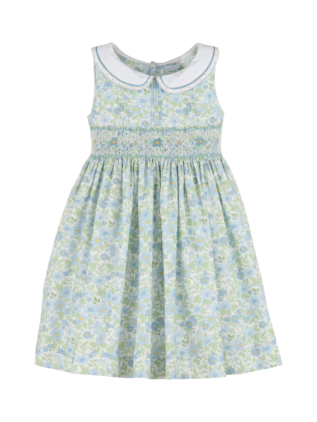 Ocean Blue Smock Dress Dresses Luli & Me Ocean Blue Floral 4Y