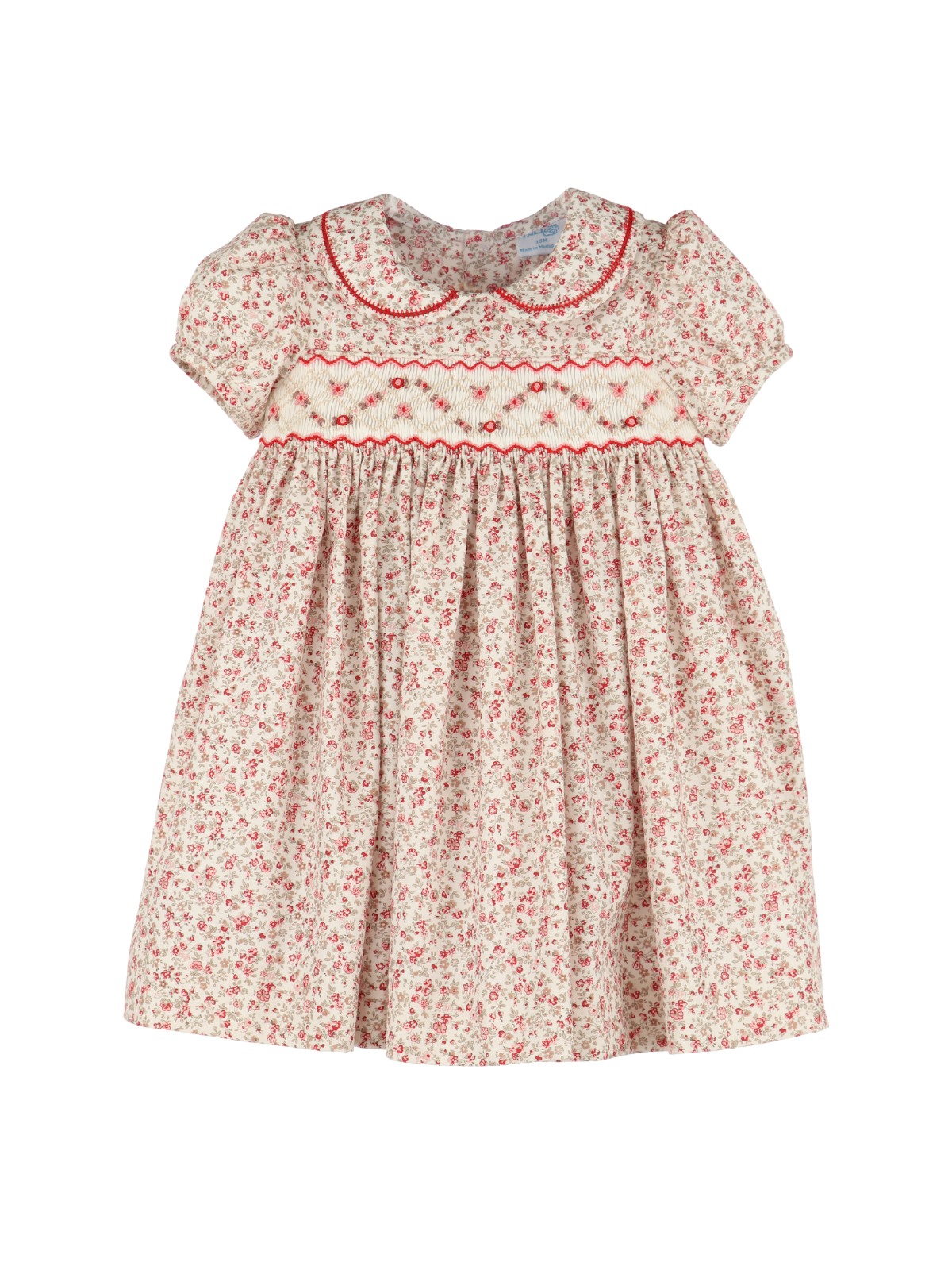 Red Mulberry Smocked Babydoll Dress Dresses Luli & Me Red Mulberry Floral 6M