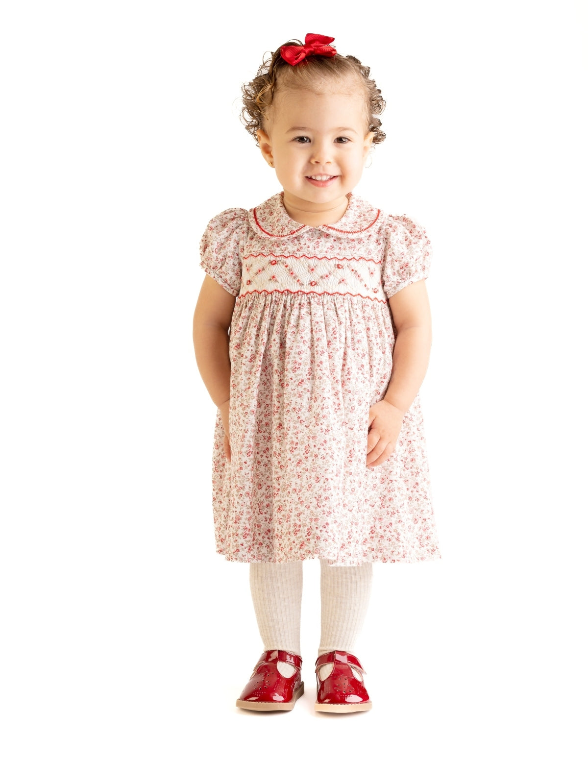Red Mulberry Smocked Babydoll Dress Dresses Luli & Me