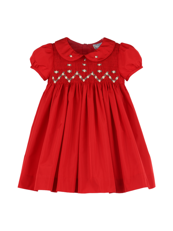 Twilight Taffeta Smocked Dress Dresses Luli & Me Red 12M