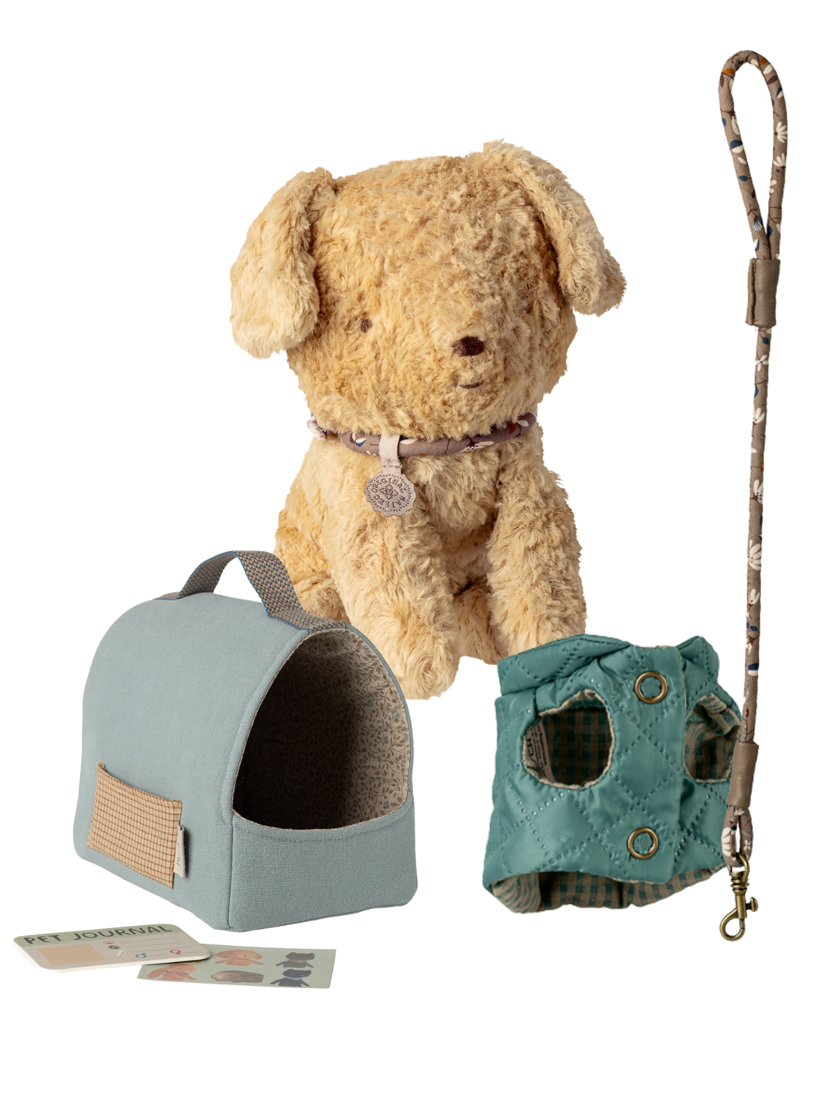 Puppy with Leash and Carrier Pretend Play Maileg