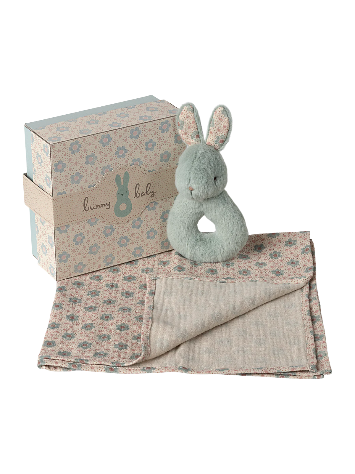 Rabbit Rattle Set - Mint Baby Toys Maileg