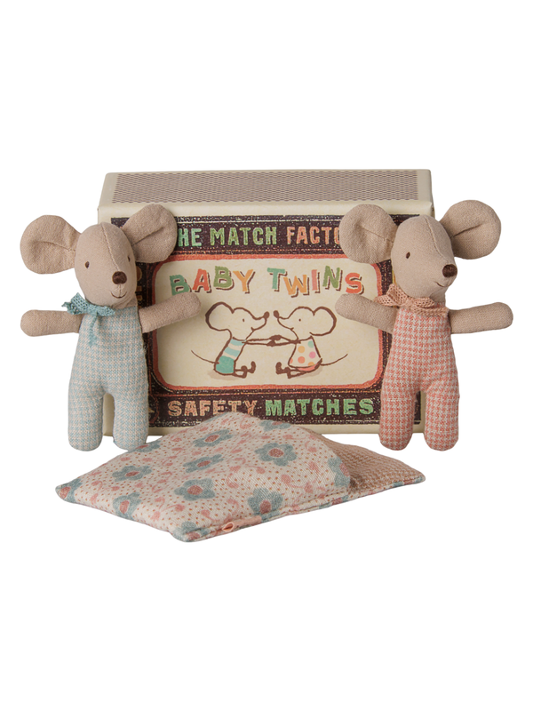 Twins, Baby Mice in Matchbox - Checkers