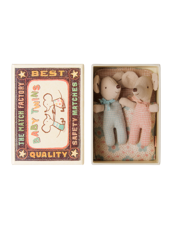 Twins, Baby Mice in Matchbox - Checkers