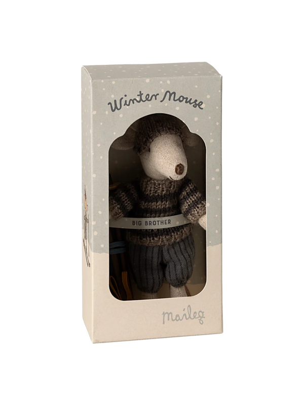Winter Mouse with Ski Set - Big Brother Pretend Play Maileg   