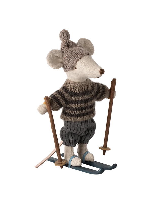 Winter Mouse with Ski Set - Big Brother Pretend Play Maileg   