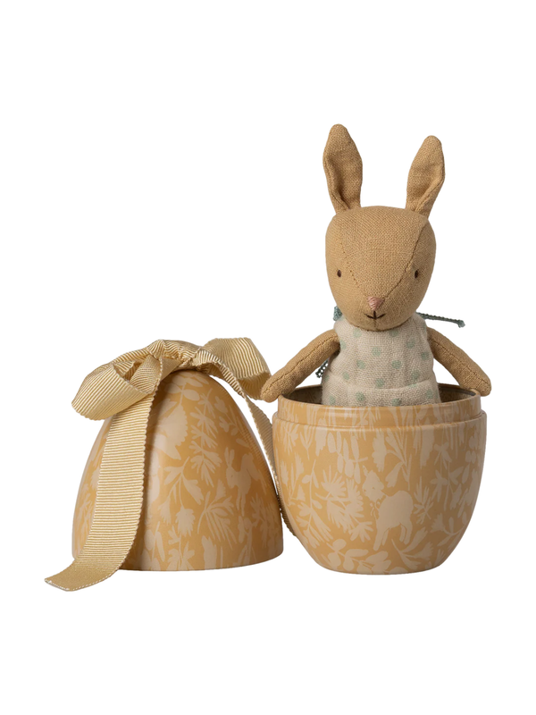 Yellow Easter Egg with Micro Rabbit