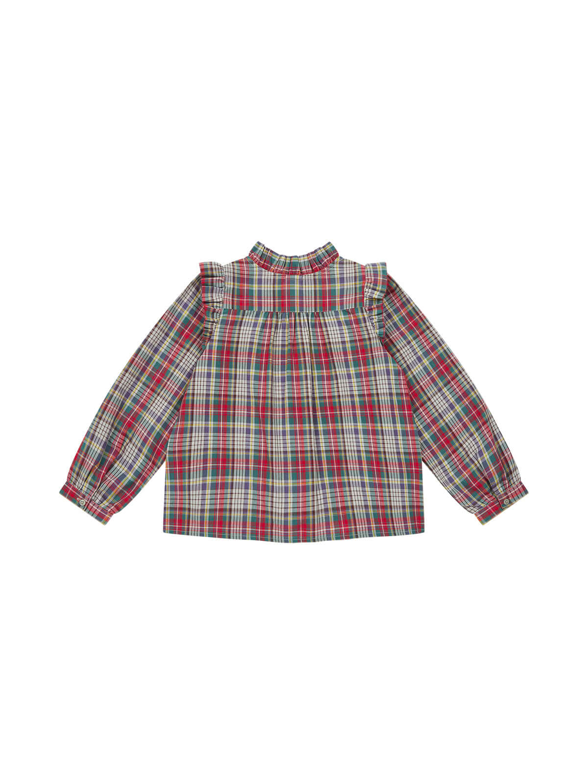 Girls red plaid blouse