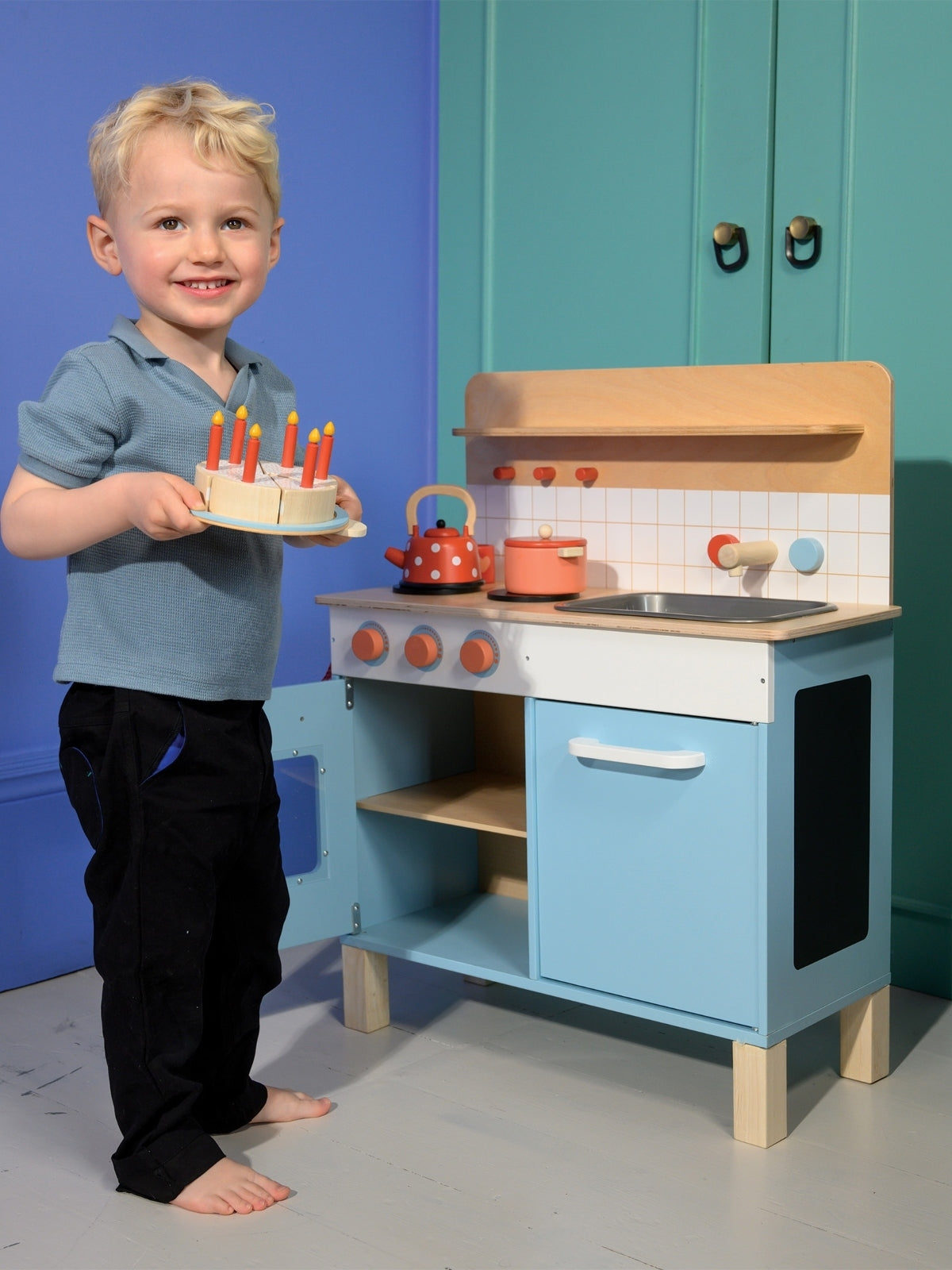 Wooden Kid's Kitchen Pretend Play Mentari