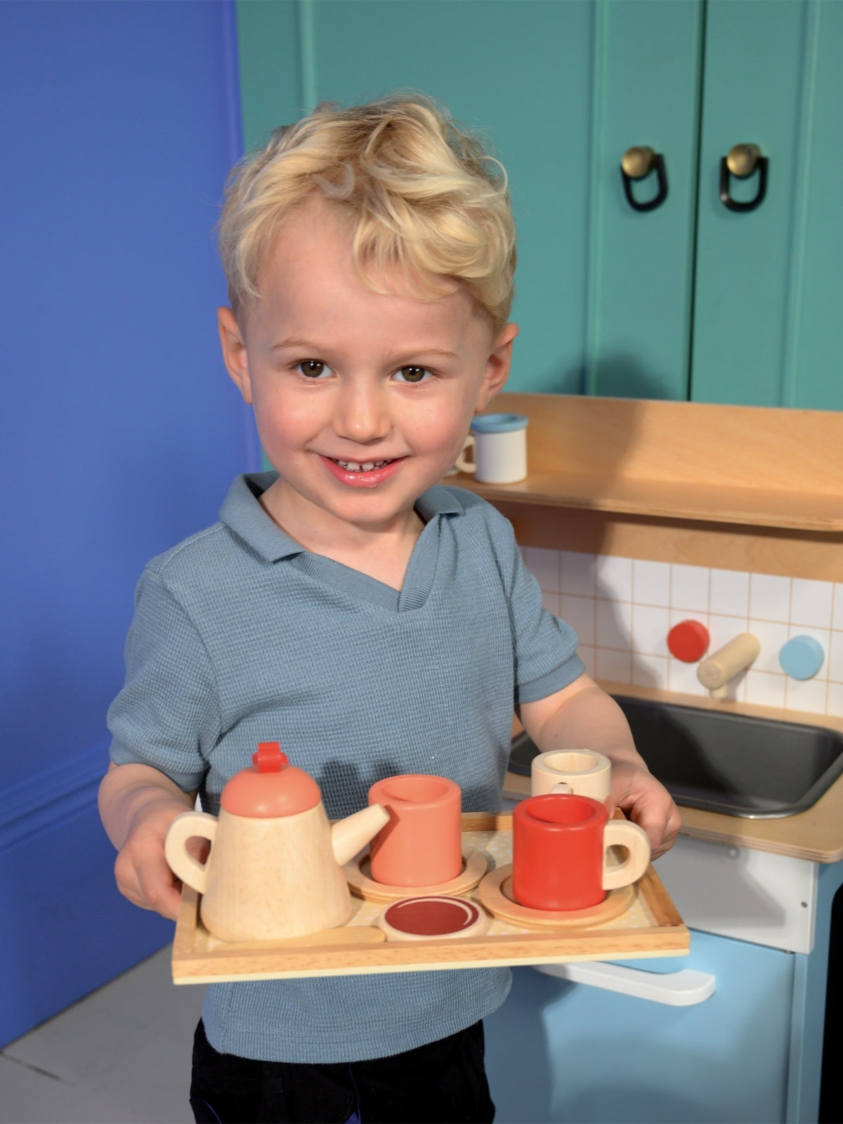 Wooden Kid's Kitchen Pretend Play Mentari