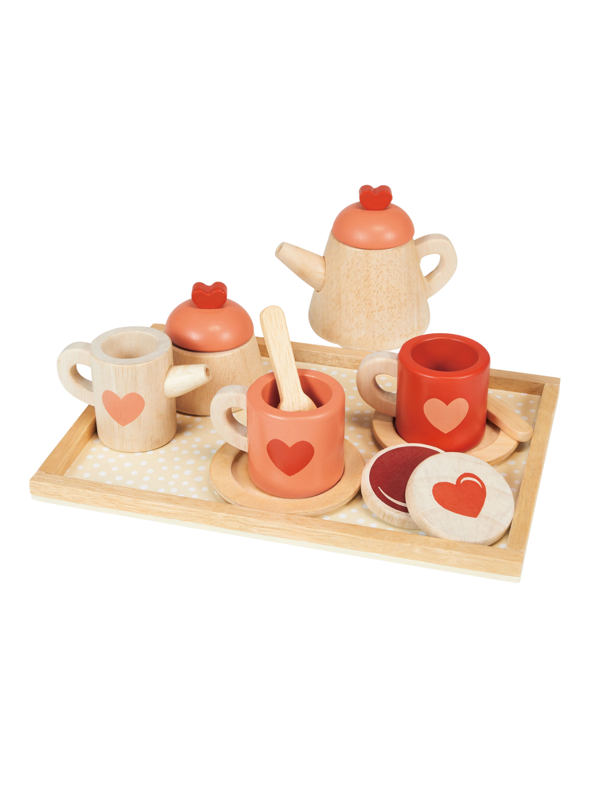 Wooden Tea Time Tray Set Pretend Play Mentari