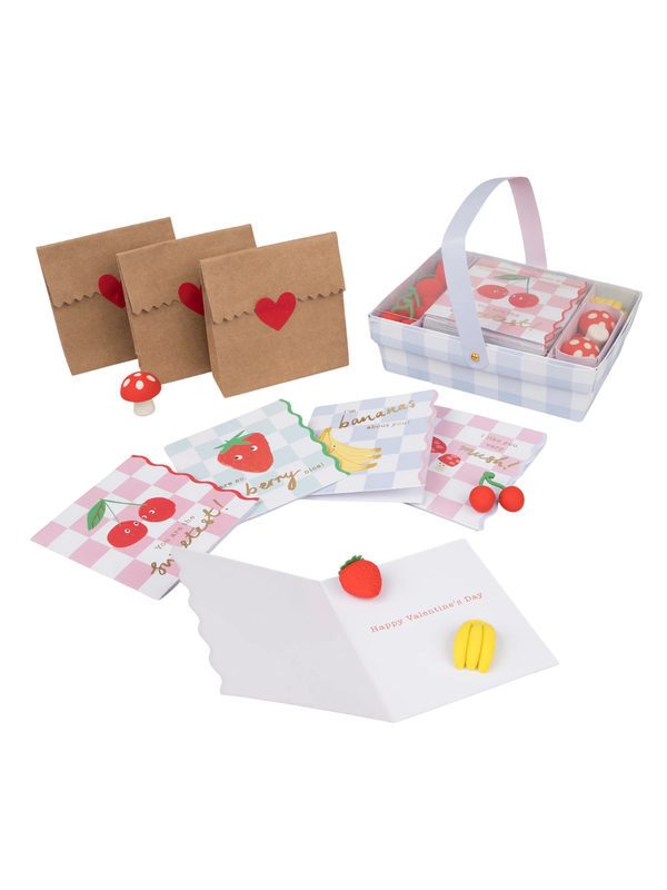 Fruit Basket Valentines Cards 12Pk