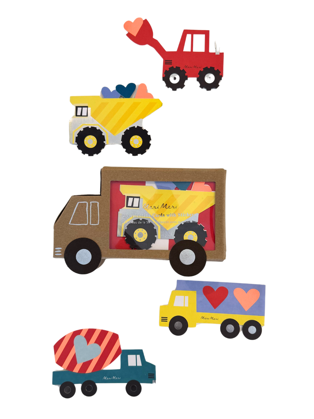 Trucks Valentines Cards 24Pk Party Supplies Meri Meri