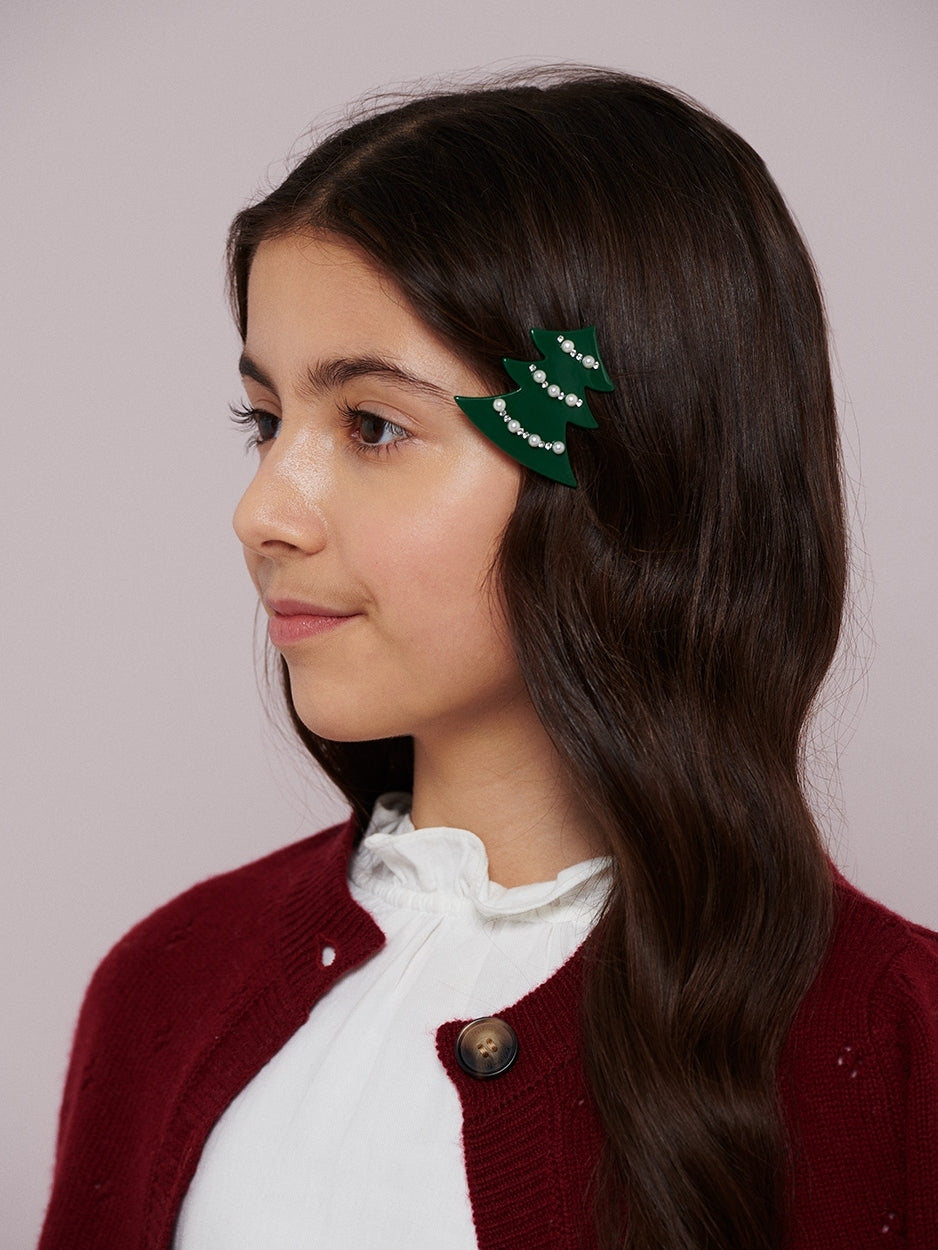 Embellished Christmas Tree Clip Hair Accessories Milledeux   