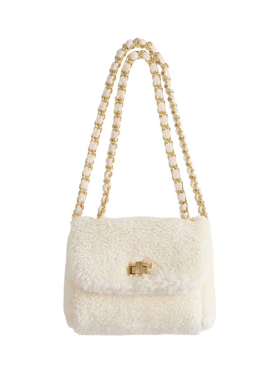 Small Teddy Chain Purse - Ivory Bags Milledeux   