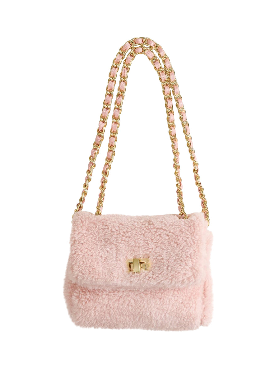 Small Teddy Chain Purse - Pink Bags Milledeux   