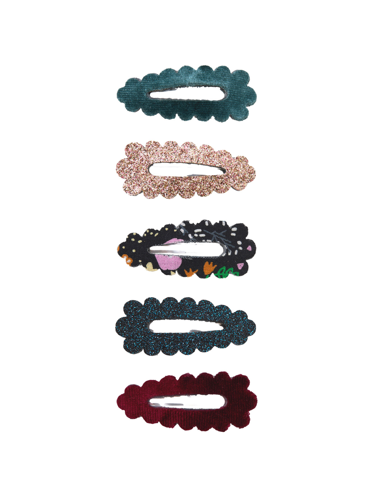 Blackberry Scalloped Mini Clips Hair Accessories Mimi & Lula