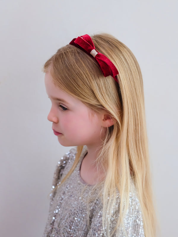 Burgundy Violet Bow Headband