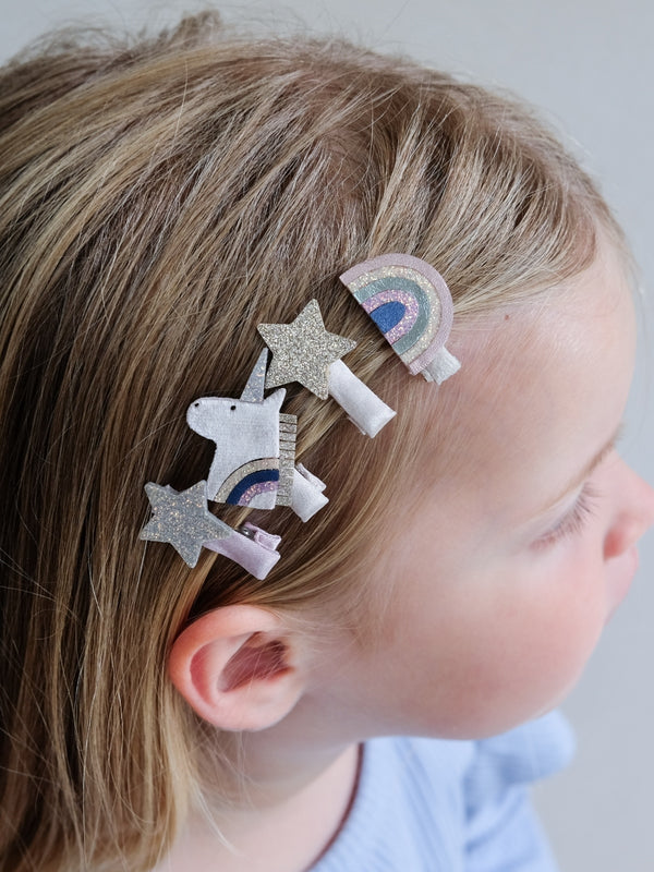 Celeste Unicorn Mini Clips Hair Accessories Mimi & Lula