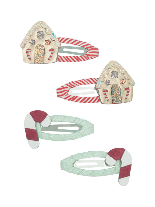 Gingerbread House Clips Hair Accessories Mimi & Lula   