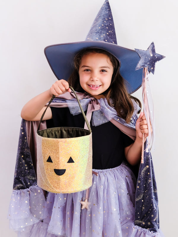 Glitter Pumpkin Trick or Treat Bag Bags Mimi & Lula