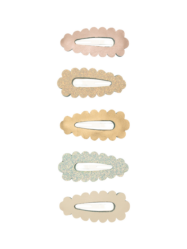 Glitter Scalloped Mini Clips Hair Accessories Mimi & Lula