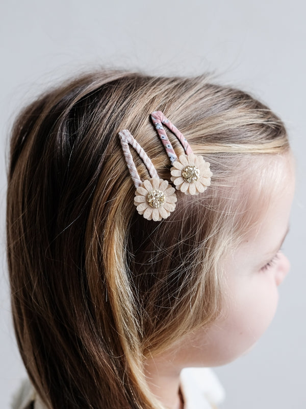 Pink Daisy Clips Hair Accessories Mimi & Lula   