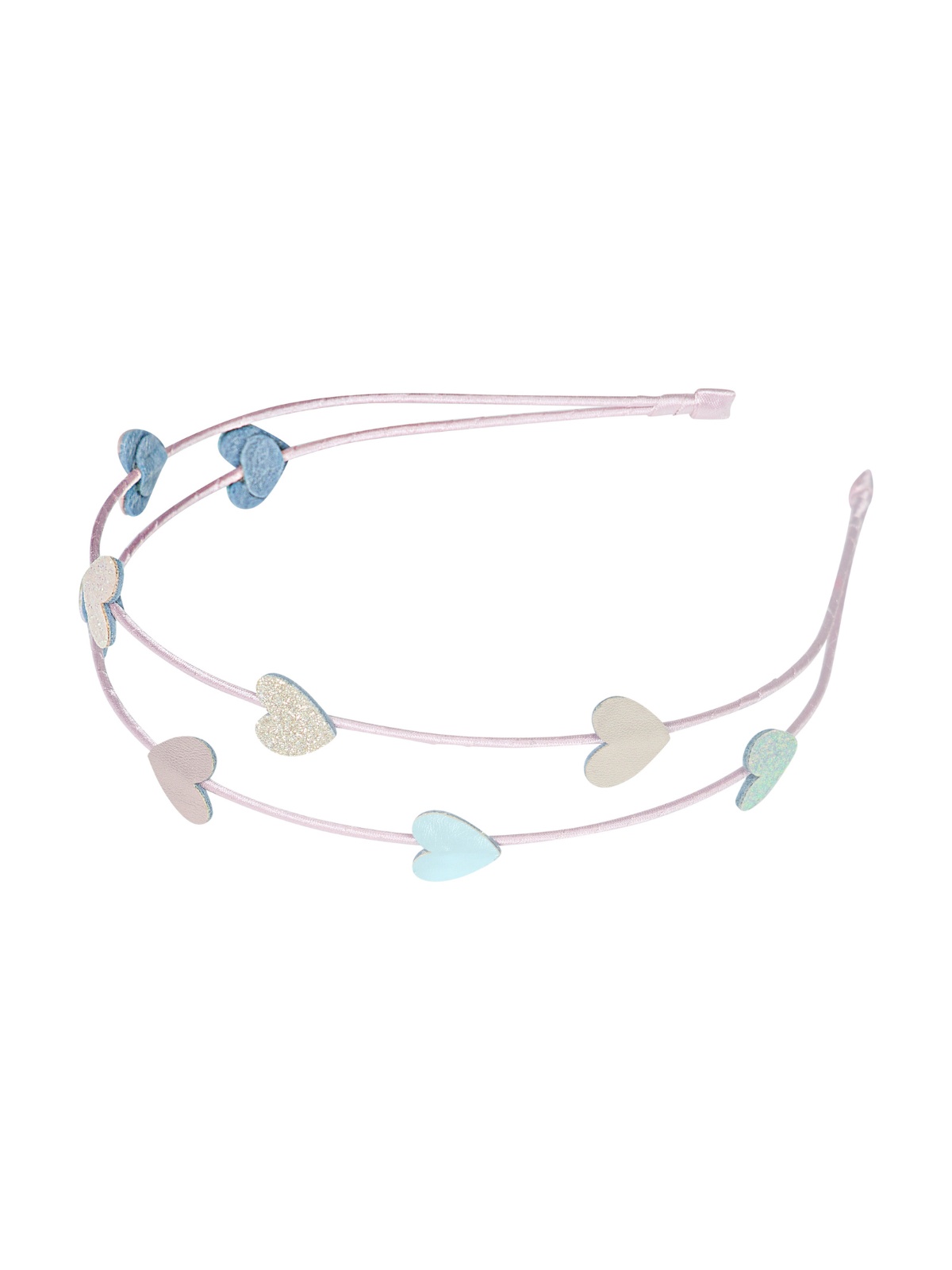 Pink Hearts Double Headband Hair Accessories Mimi & Lula