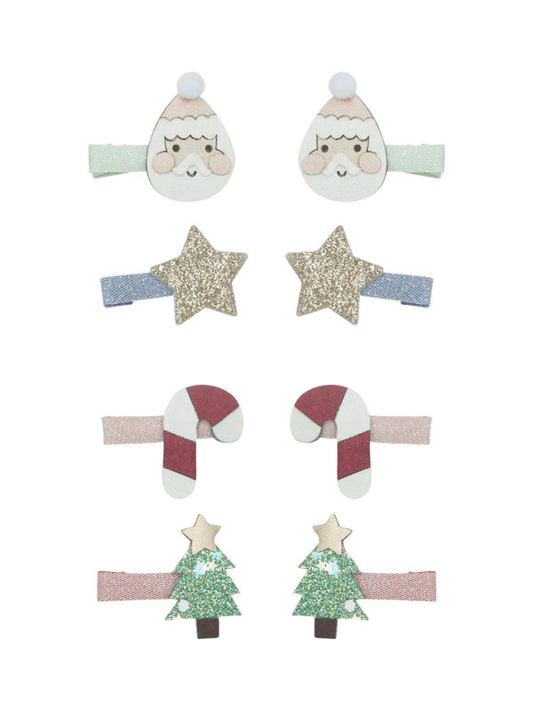 Santa Mini Clips Hair Accessories Mimi & Lula   