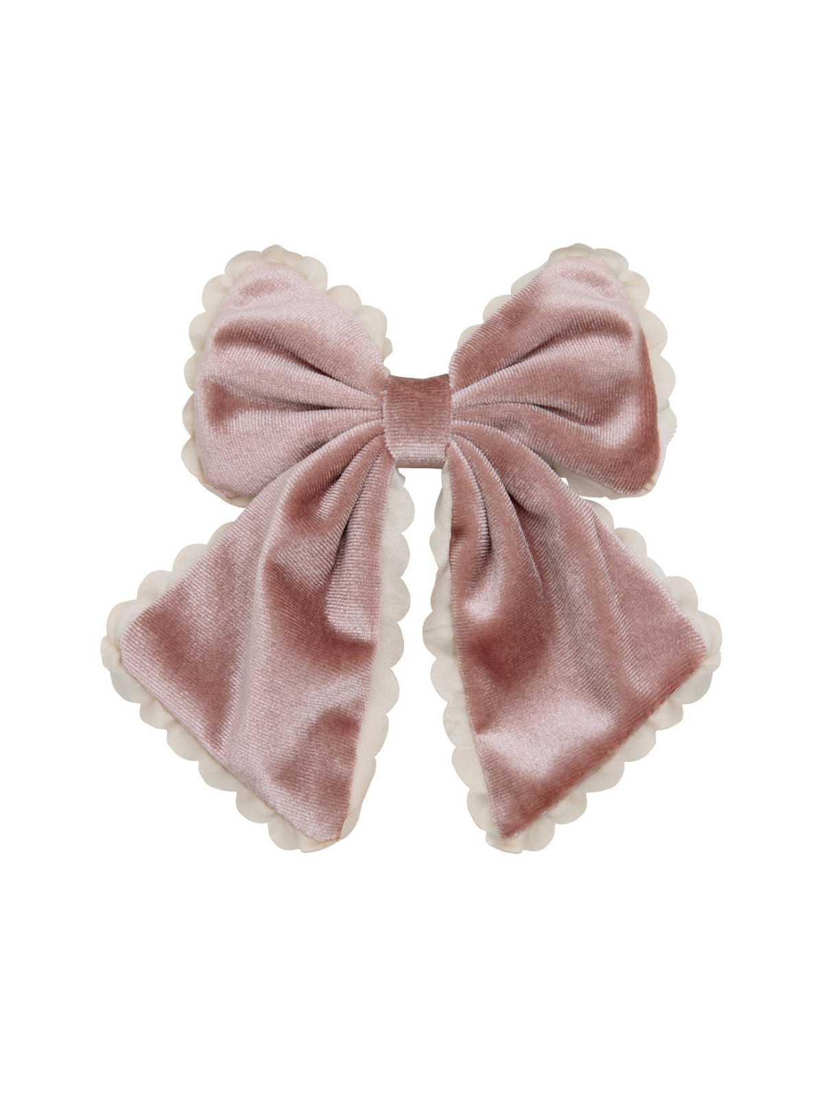 Scallop Trim Velvet Bow Hair Accessories Mimi & Lula
