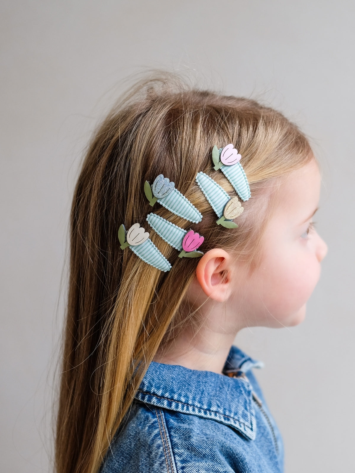 Tulip Stripe Mini Clips Hair Accessories Mimi & Lula