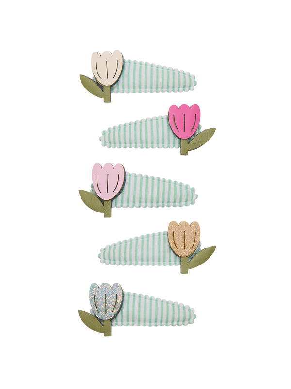 Tulip Stripe Mini Clips Hair Accessories Mimi & Lula