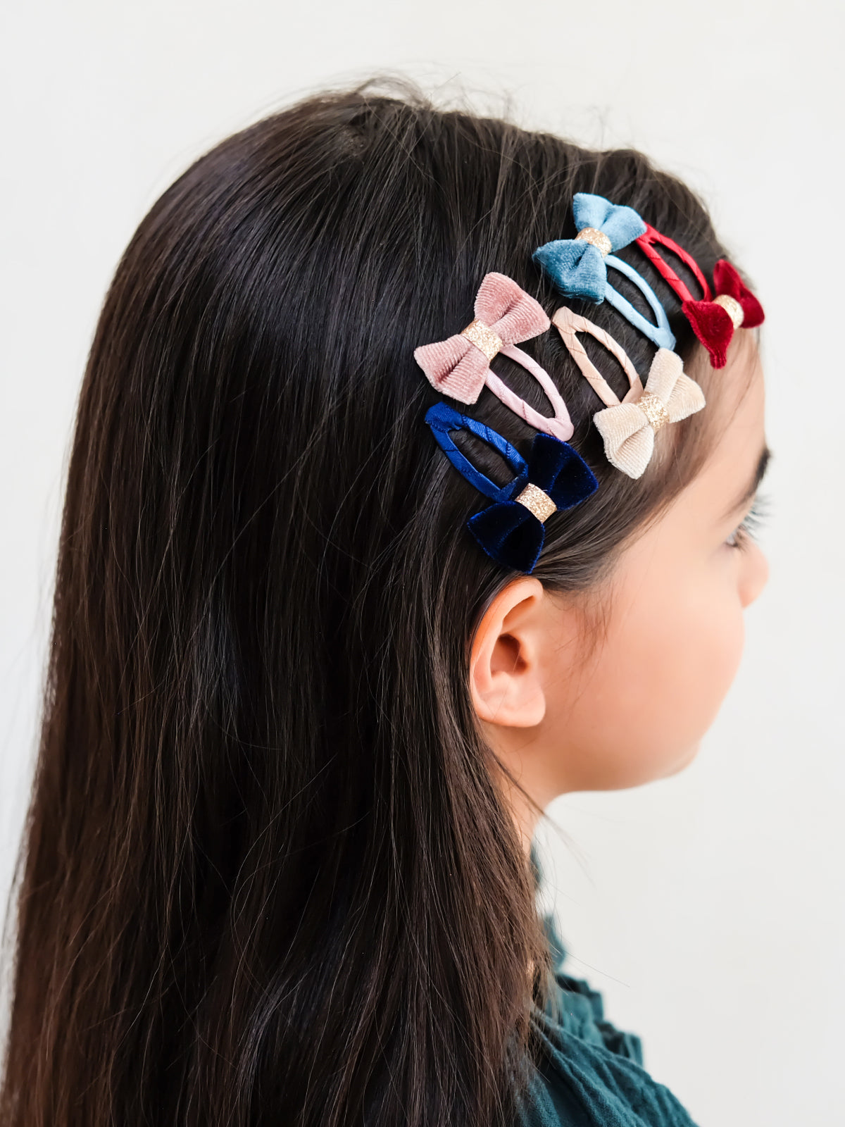 Velvet Bow Mini Clips Hair Accessories Mimi & Lula