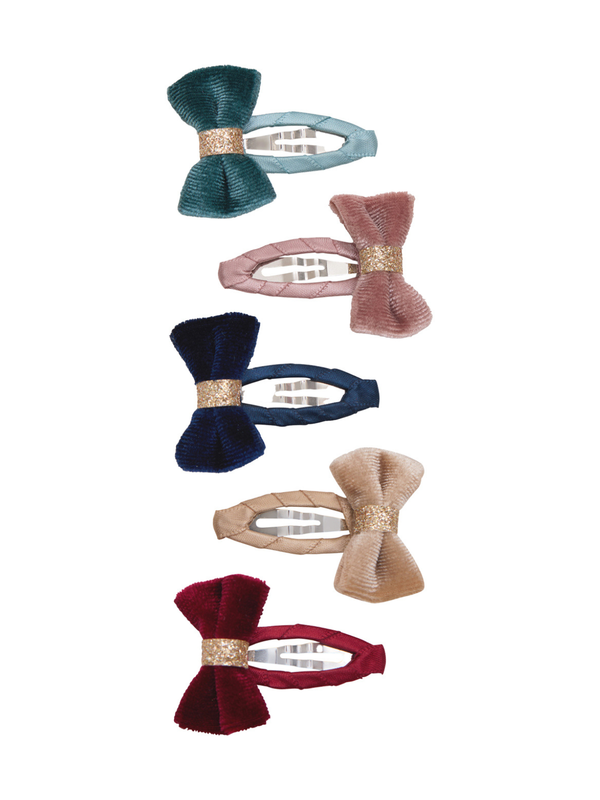 Velvet Bow Mini Clips Hair Accessories Mimi & Lula