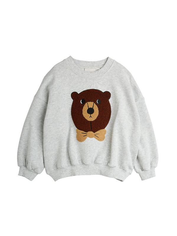 Bear Chenille Sweatshirt Sweatshirts Mini Rodini Gray Melange 2-3Y