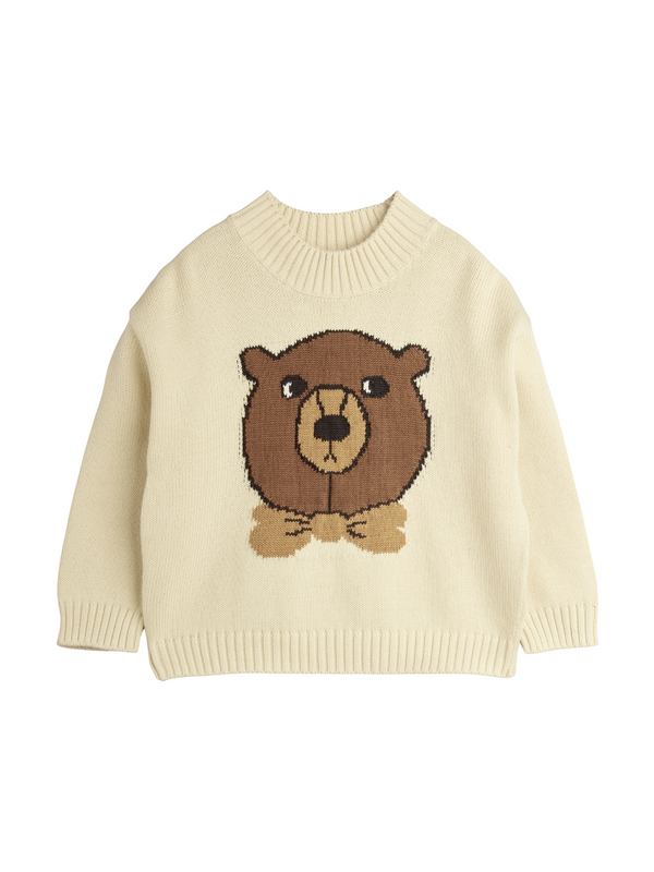 Bear Intarsia Sweater Sweaters Mini Rodini Off White 2-3Y