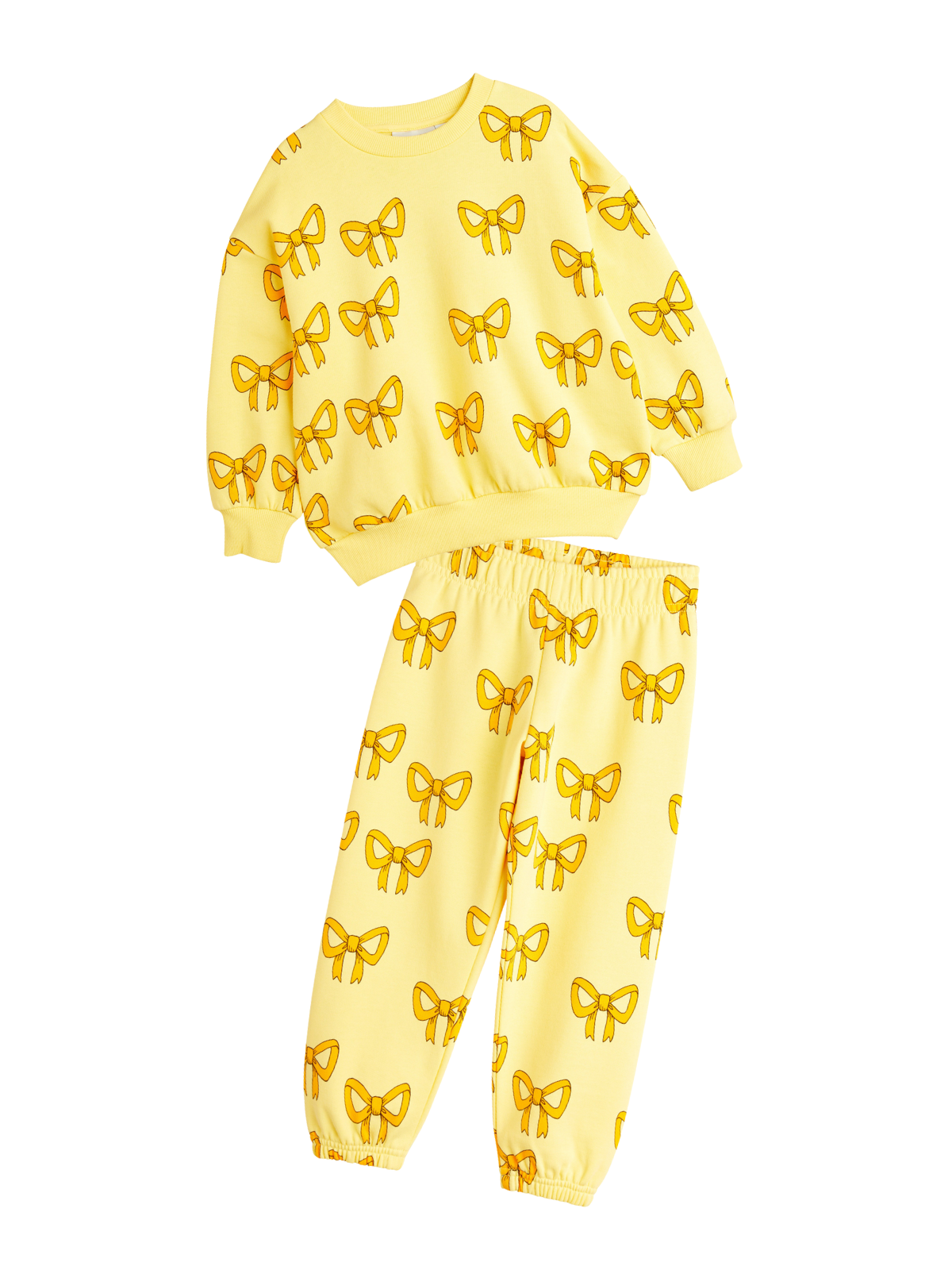 Bow Sweat Set Sets Mini Rodini Yellow 2-3T 