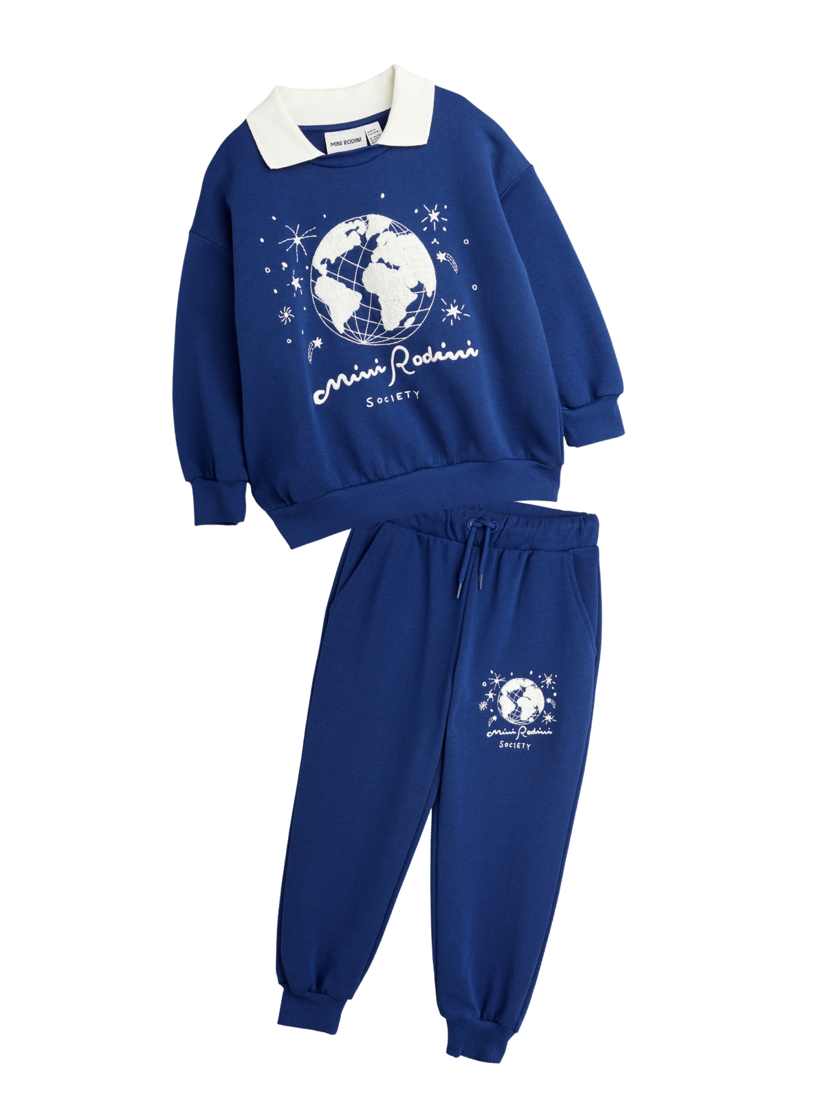 Collared Sweat Set Sets Mini Rodini Blue 2-3T 