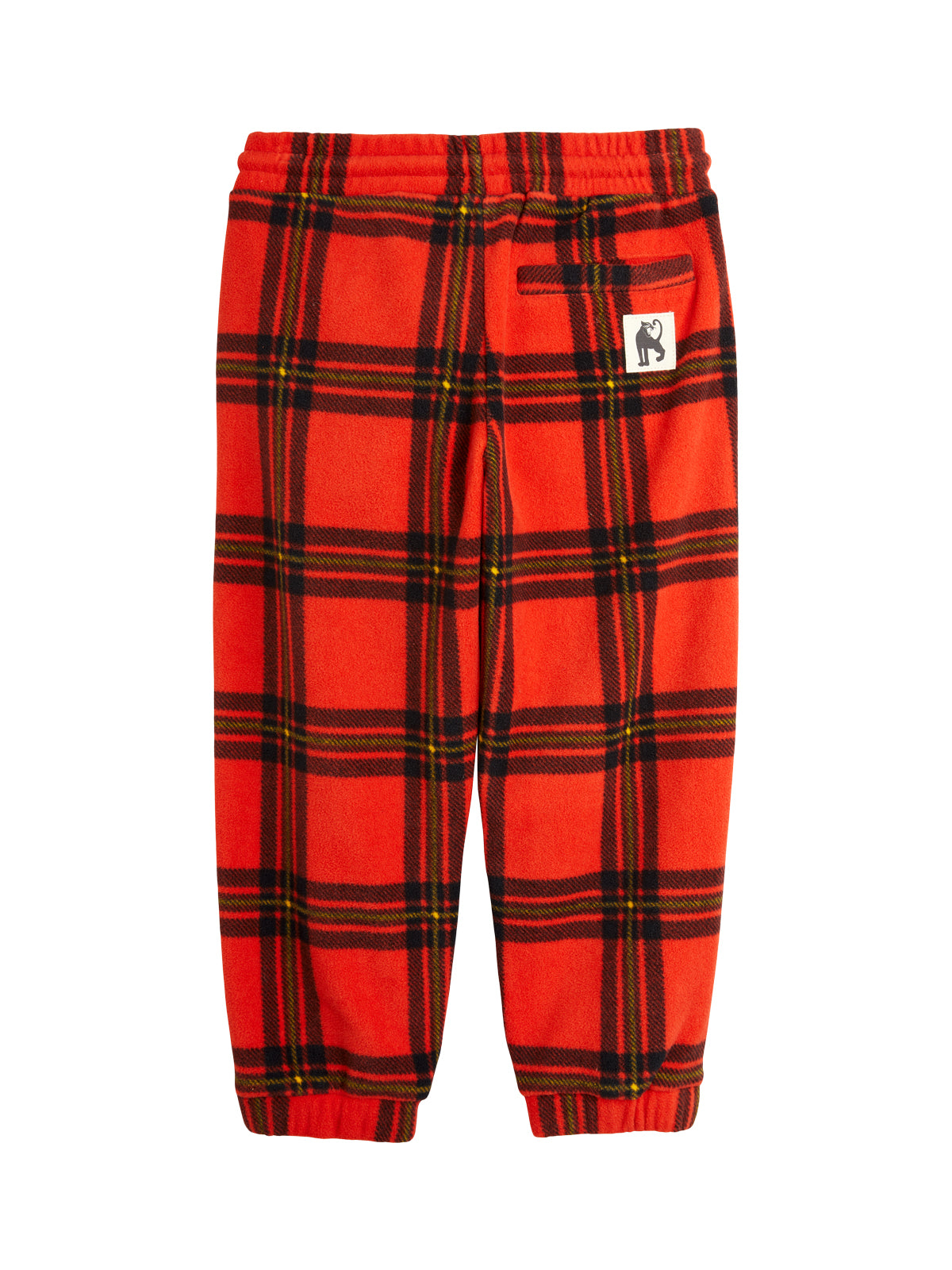 Red Check Fleece Joggers Pants Mini Rodini   