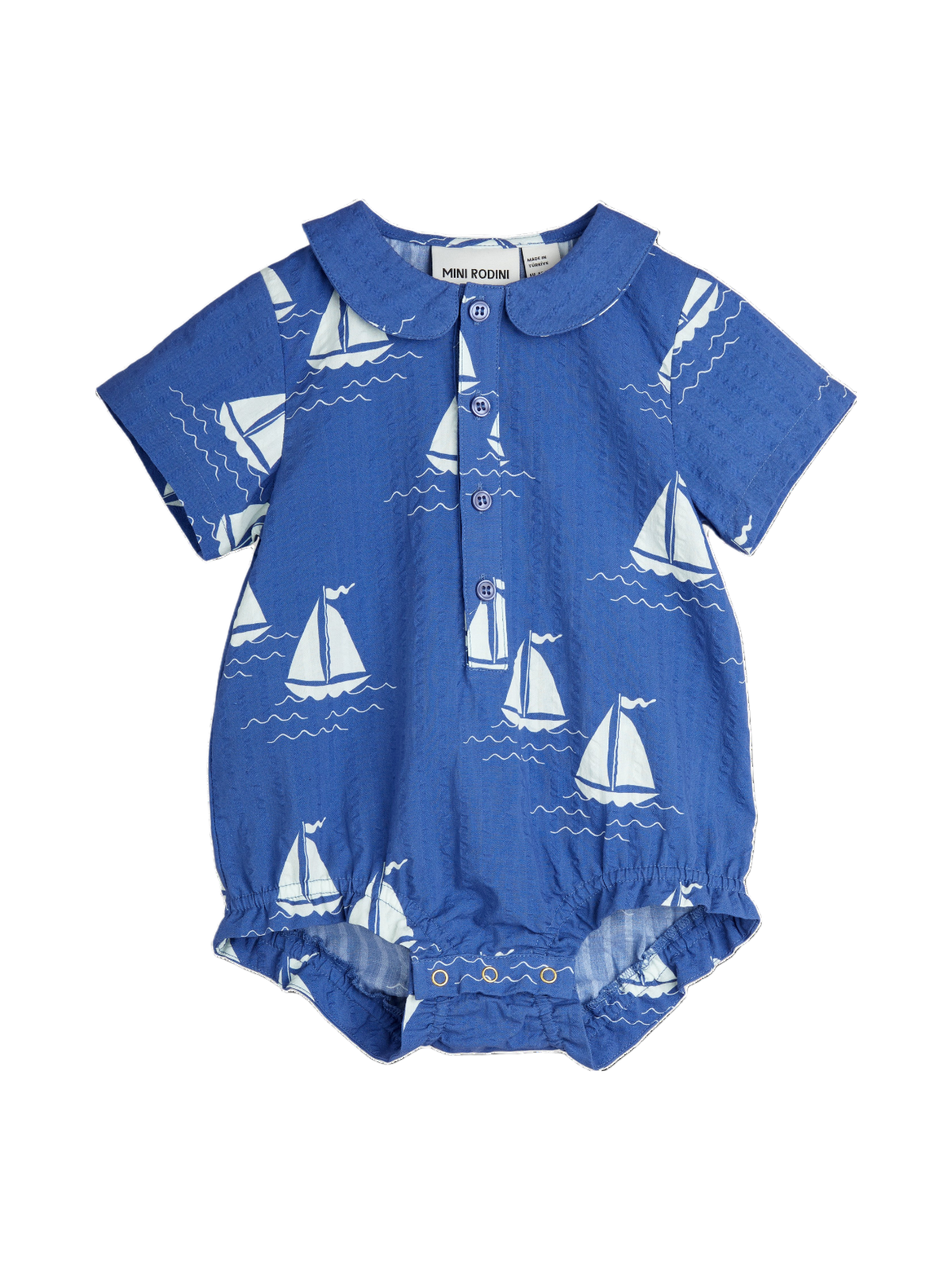 Sailing Boats Woven Romper Rompers Mini Rodini Blue 3-6M