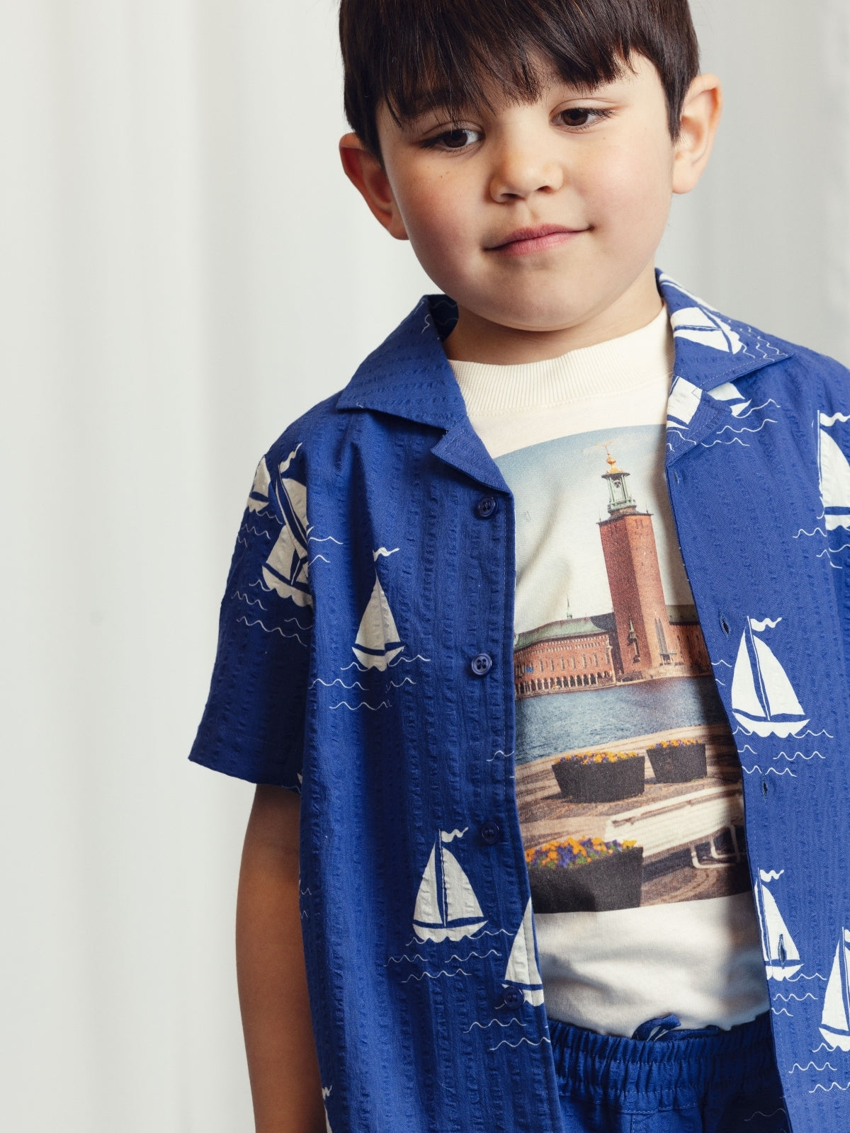 Sailing Boats Woven Set Rompers Mini Rodini