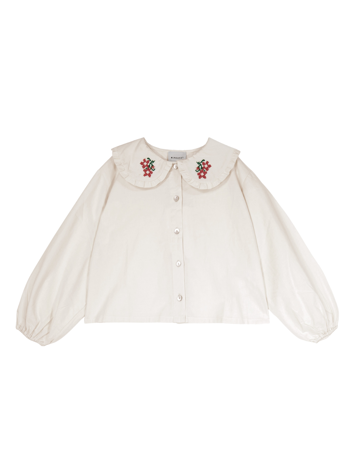 Felicia Flower Blouse Tops Mipounet Ecru 2Y